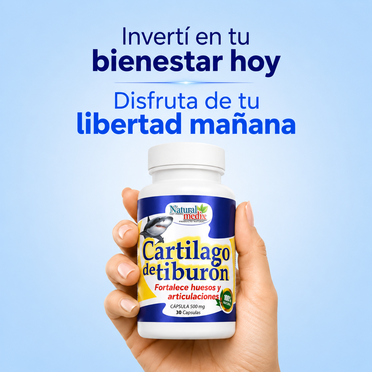 Cartílago de Tiburón Natural - 30 Cápsulas